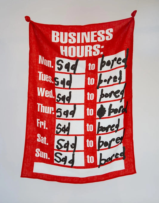 Sad to Bored Tea Towel x Cary Leibowitz