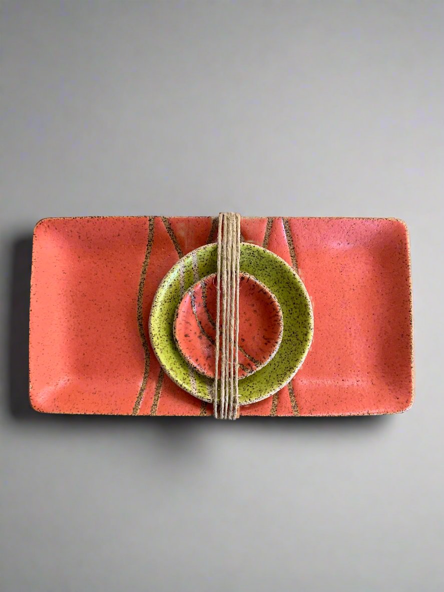 Zak Pottery: Rectangle Trays with Bowls