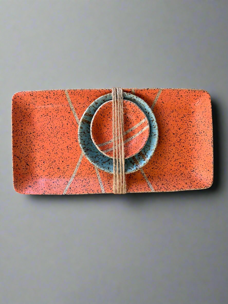 Zak Pottery: Rectangle Trays with Bowls