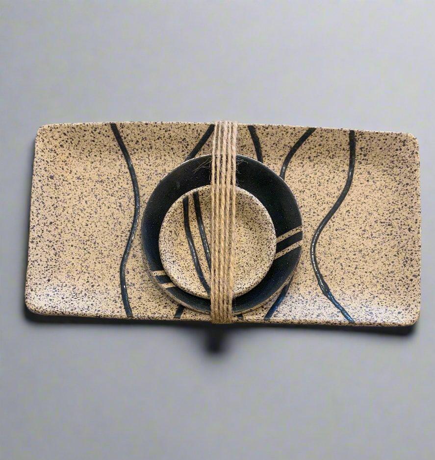 Zak Pottery: Rectangle Trays with Bowls