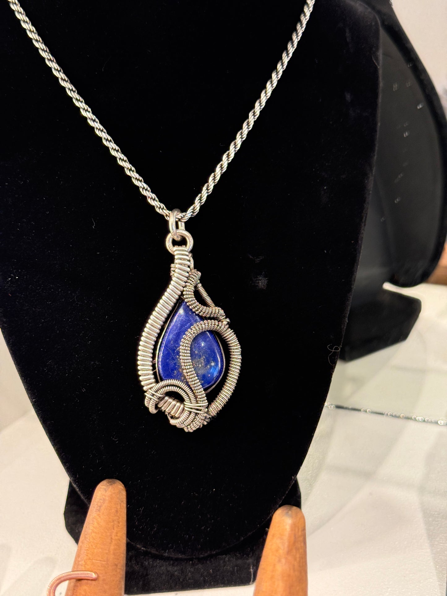 Earth Angel Heals: Sterling Silver Lapiz necklace