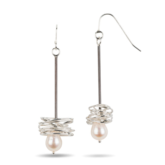 Uncommon Threads: Pearl in a Nest Earrings