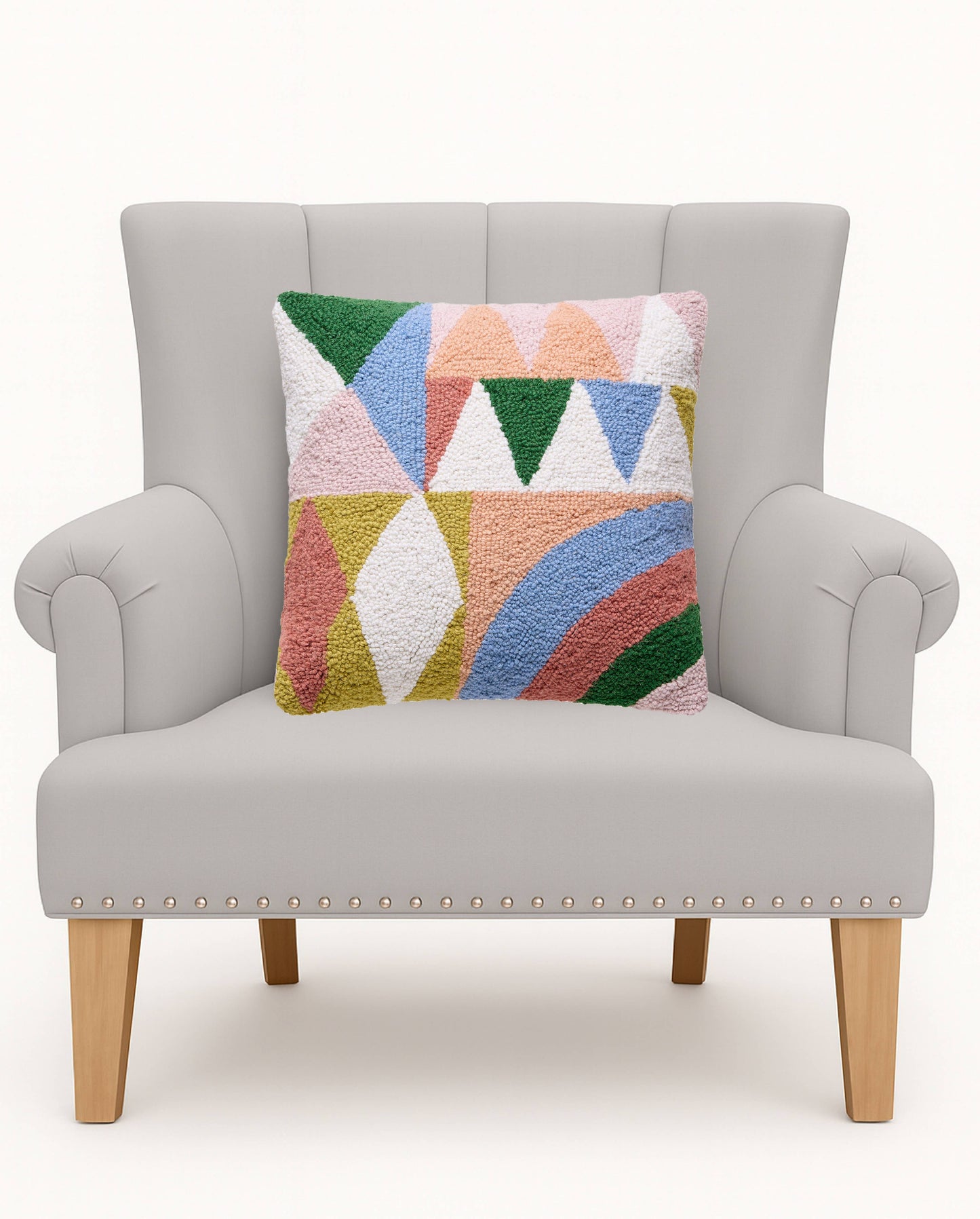 Rainbow Collage Hook Pillow - Ampersand