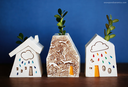 Snow Pond Ceramics: Bud Vase Houses