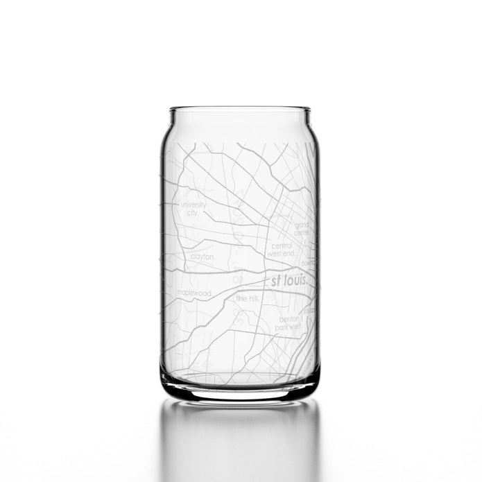 St. Louis Map Glass Can