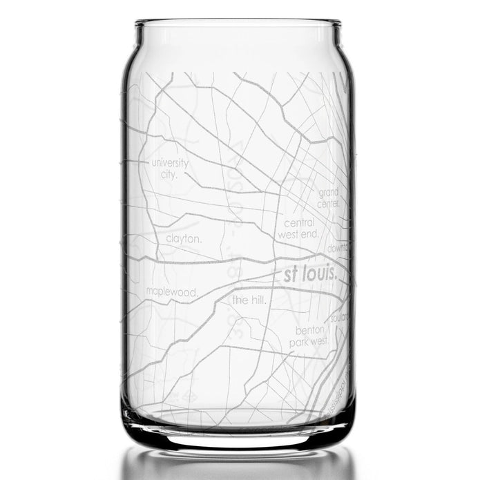 St. Louis Map Glass Can