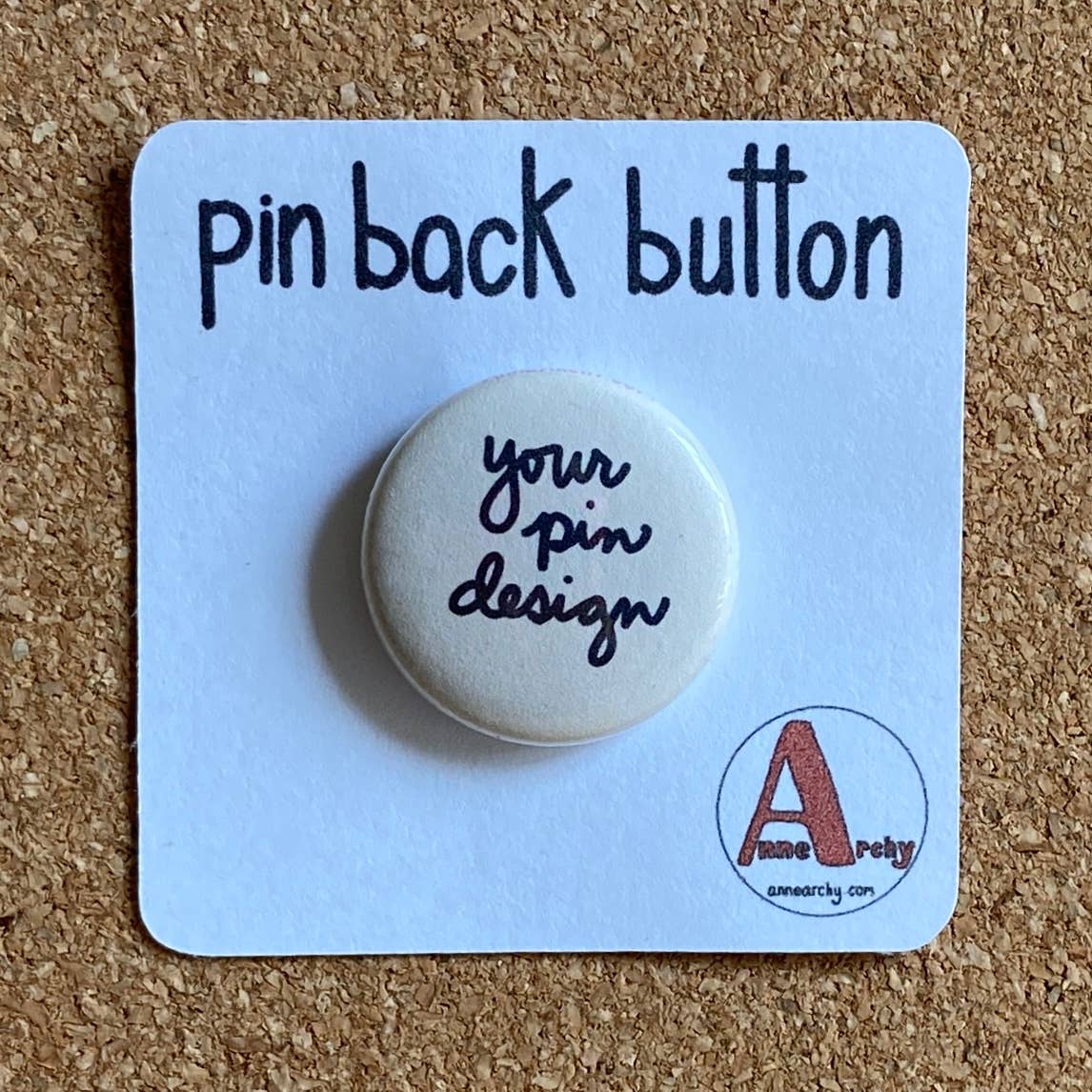 I heart art pin back button