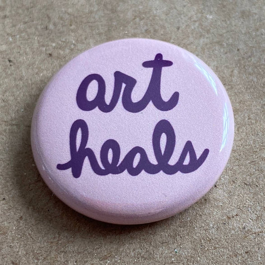 Art heals pin back button