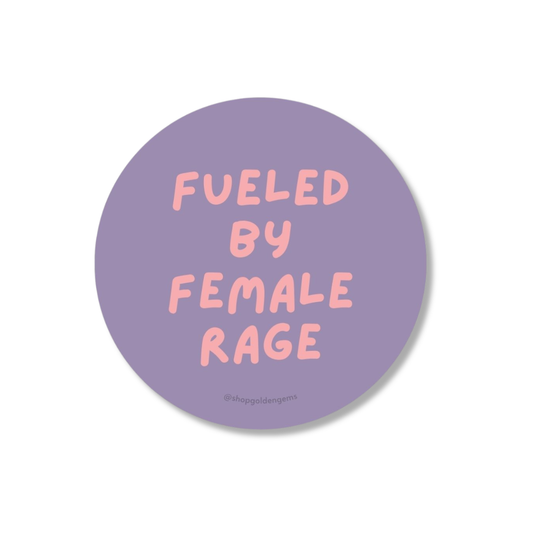 Fueled By Female Rage Retro Round Sticker