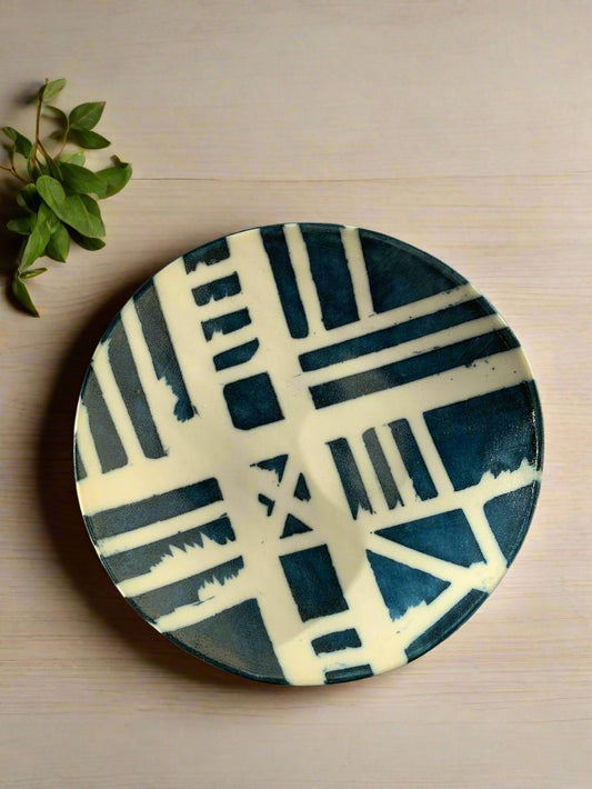 Nancy Exharu: Blue Wood-Fired Plate