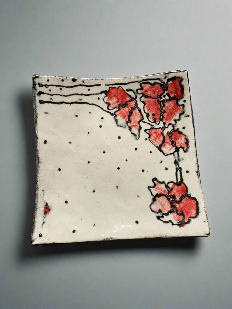 Elaine Unell: Ceramic Flowered Plate