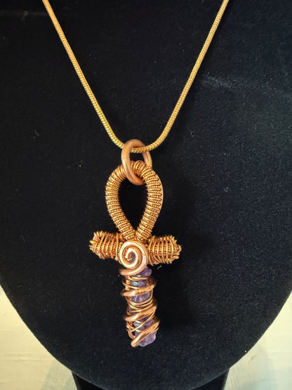 Earth Angel Heals: Amethyst ankh copper