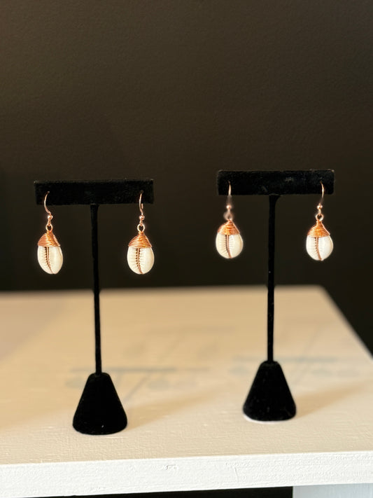 Earth Angel Heals: Copper cowrie shell earrings