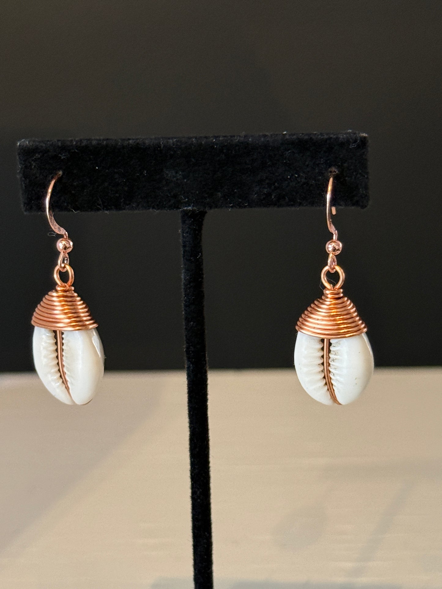 Earth Angel Heals: Copper cowrie shell earrings
