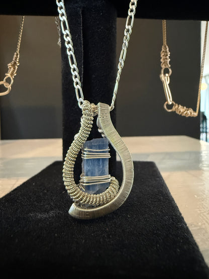 Earth Angel Heals: Silver blue kyanite necklace