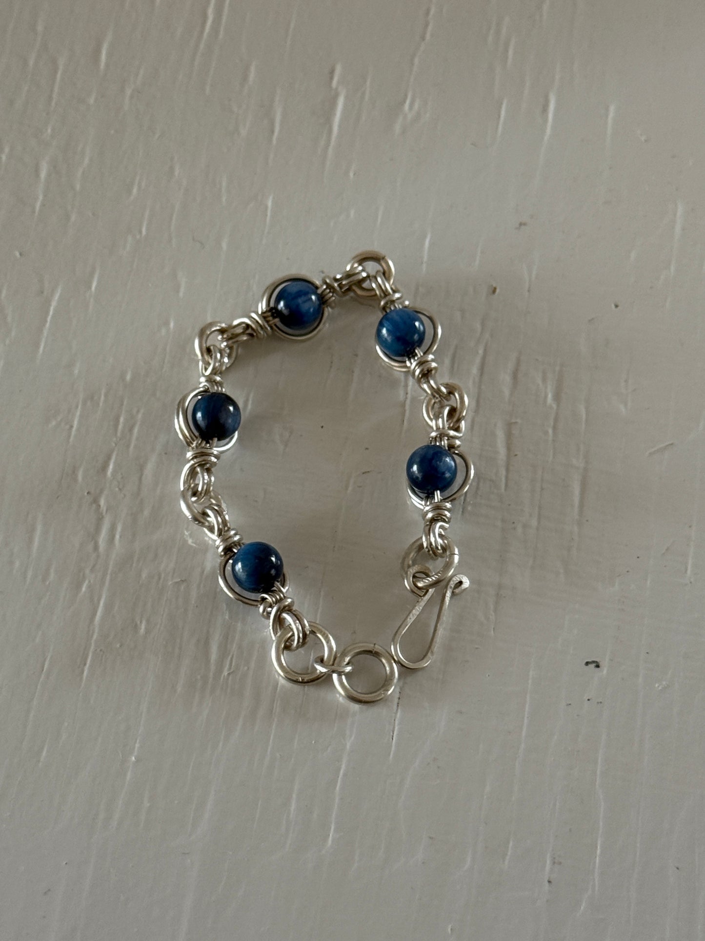 Earth Angel Heals: Silver blue kyanite bracelet