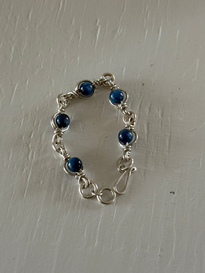 Earth Angel Heals: Silver blue kyanite bracelet
