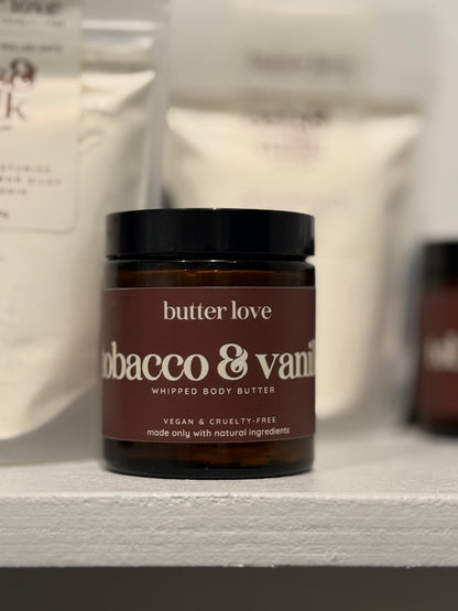 Butter Love: Tobacco and Vanilla Body Butter (4oz)