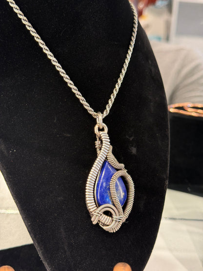 Earth Angel Heals: Sterling Silver Lapiz necklace