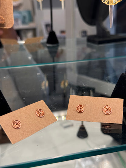 Earth Angel Heals: Spiral Studs Copper