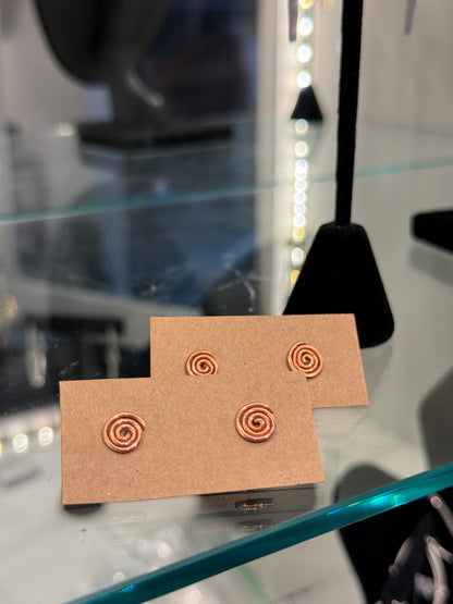Earth Angel Heals: Spiral Studs Copper