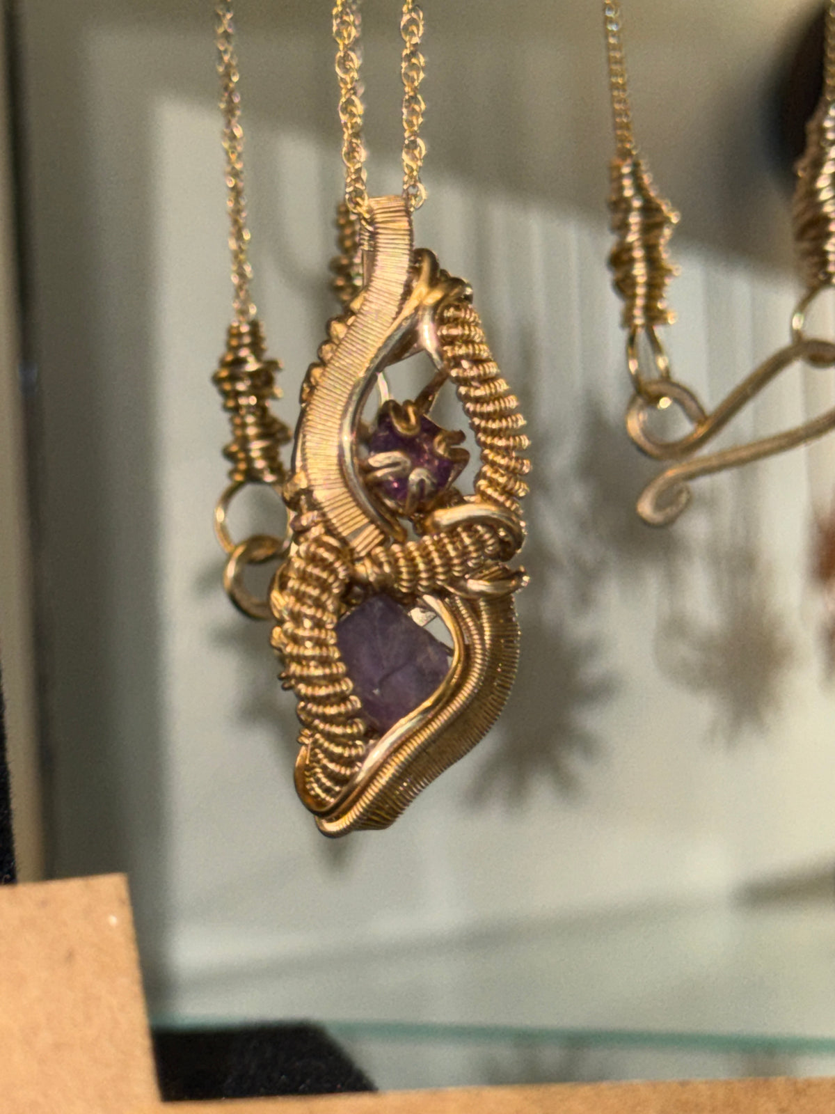 Earth Angel Heals: Gold Amethyst Necklace