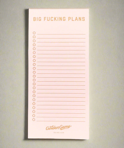 Big Fucking Plans Notepad