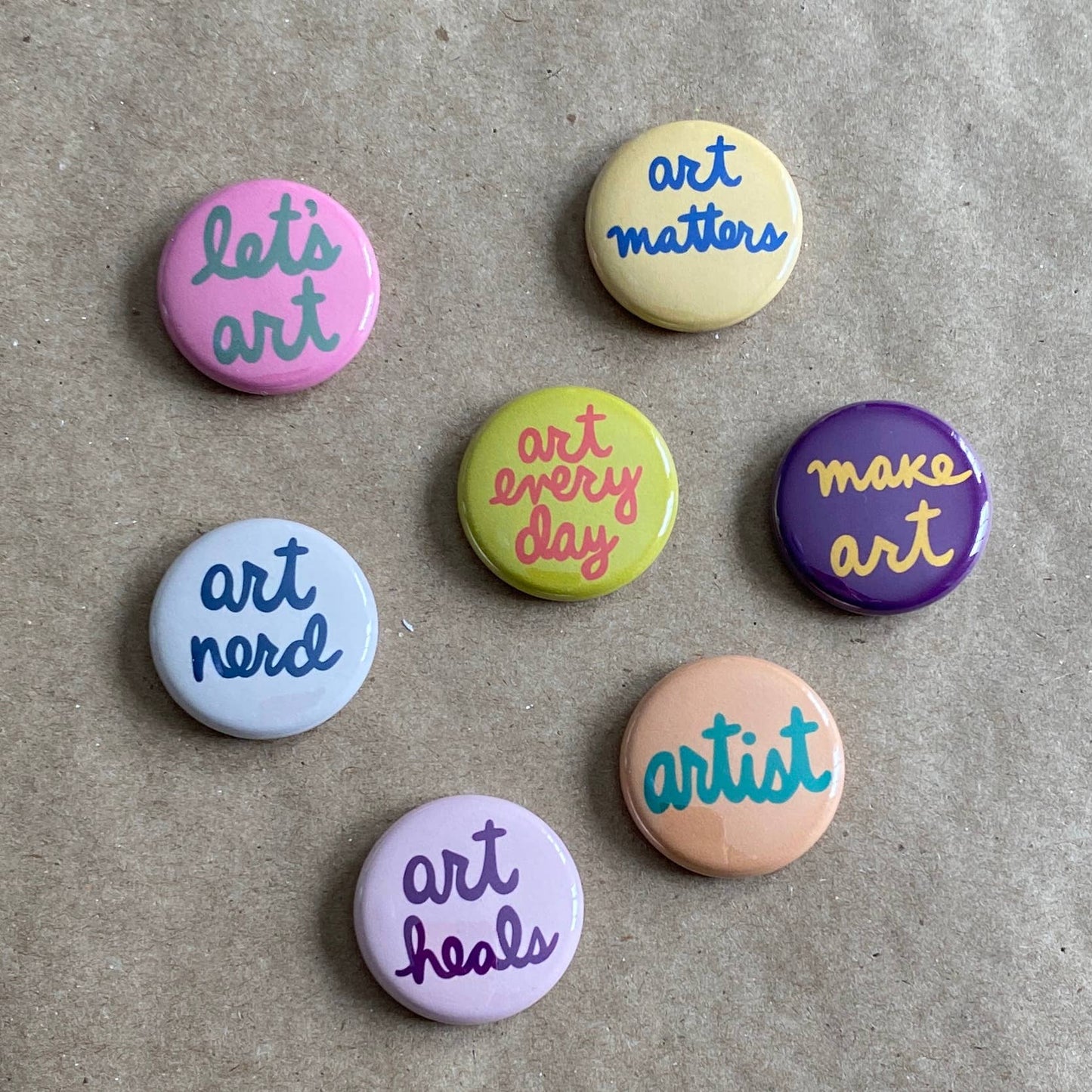 Art heals pin back button